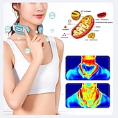 abordables Masajeador de cuerpo entero-Dispositivo de masaje de linfvidad con puntos de acupuntura de cuello 2023, masaje de cuello de pulso eléctrico para aliviar el dolor, masaje de cuello inteligente con calor, máquina de drenaje