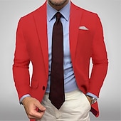 abordables Blazers et vestes-Veste de blazer pour hommes veste de sport décontractée colorée noire blanche jaune coupe standard simple boutonnage un bouton