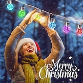 preiswerte Landschaftslichter-Weihnachts-Solarleuchten für den Außenbereich aus gesprungenem Glas, Solar-Gartenleuchten, wasserdichte LED-Hängekugelleuchten für Weihnachtsdekoration im Außenbereich, Garten und Terrasse