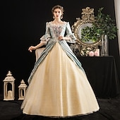 baratos Vestidos-a maravilhosa sra. maisel rococó vestido medieval fantasia de festa mascarada traje feminino preto vintage cosplay festa mascarada halloween