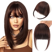 economico Frange-clip in frangetta per le donne 100% estensioni dei capelli frangetta francese frangetta con le tempie posticci clip su frangetta francese frangetta piatta clip frangetta curva per l&#039;uso quotidiano