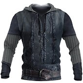 economico Felpe con cappuccio da uomo-Per uomo Grafico Armatura Felpa con Cappuccio Felpe con cappuccio Felpa Felpa con cappuccio Manica Lunga Felpa con cappuccio Con Cappuccio Abbigliamento Sportivo Stampa 3D Casuale Quotidiano Ferie 1 2