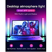 economico Luci intelligenti-tuya wifi computer desktop lampada atmosfera rgb smart bluetooth lampada sensore musicale app usb controllo vocale e-sport lampada polare