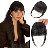 economico Frange-clip in frangetta per le donne 100% estensioni dei capelli frangetta francese frangetta con le tempie posticci clip su frangetta francese frangetta piatta clip frangetta curva per l&#039;uso quotidiano