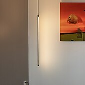 economico Luci a sospensione-lampada a sospensione a led design lineare, 56 cm cavo a 1 luce linea regolabile lampada a sospensione design per camera da letto soggiorno bar caffetteria argento luminoso/coppe (lampadina inclusa)