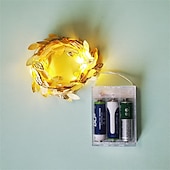 ieftine Acumulatoare-plante artificiale led snur de lumina 2m 20leds lumini de zâne creeper frunză verde Crăciun acasă nuntă în aer liber iedera viță de vie lampă decorare bricolaj suspendat grădină curte curte (fără