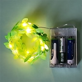 ieftine Acumulatoare-plante artificiale led snur de lumina 2m 20leds lumini de zâne creeper frunză verde Crăciun acasă nuntă în aer liber iedera viță de vie lampă decorare bricolaj suspendat grădină curte curte (fără