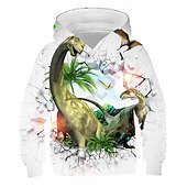 baratos Animais 3D do Menino-Infantil Para Meninos Moletom Dinossauro Manga Longa Outono Inverno Ativo Moda Algodão Casual