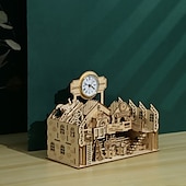 levne Skládačky-3D dřevěné puzzle DIY model santa&#039;s factory puzzle hračka dárek pro dospělé a dospívající festival / dárek k narozeninám