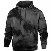 tanie Męskie bluzy z kapturem-Męskie Wzór tie-dye Wzory graficzne Bluza z Kapturem Z kapturem Bluzy Bluza z kapturem Długi rękaw Bluza z kapturem Kaptur Moda miejska Druk 3D Codzienny Sport Czarny Żółty Nadruk Wiosna i jesień