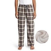 billiga Sov botten-Herr Vardagsklädsel Pyjamasbyxor Plädbyxor Lounge Byxor Rutnät / Pläd Varm Mjukt Hem Säng Spa Flanell Varm Ficka Elastisk midja Vinter Svart Blå