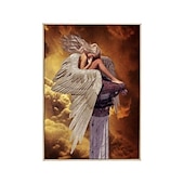 cheap People Prints-1 Panel People Prints Angel Girl Wall Art Canvas Modern Wall Hanging Gift Home Decoration Rolled Canvas No Frame Unframed Unstretched