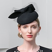 economico Fascinatori-cappelli 100% lana berretto cappello a secchiello moda casual con copricapo in tulle