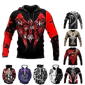 abordables Sudaderas con capucha para hombre-Wishine sudaderas con capucha unisex impresión digital 3d película de terror payaso sudadera pulóver top negro xl tops de calavera