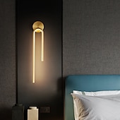 billige Vegglamper for innendørsbruk-led vegglamper innendørs kobber, moderne led vegglampebelysning 21,4&quot; lineær slankt rørformet gull veggmontert lampe for trapp, soverom