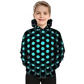 tanie Wizja 3D i geometria chłopca-Dzieci Dla chłopców Bluza z Kapturem Wzór 3D Długi rękaw Kieszeń Jesień Zima Nowoczesne Codzienny Poliester Codzienny