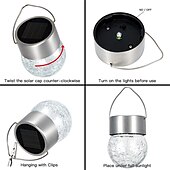 preiswerte Landschaftslichter-Weihnachts-Solarleuchten für den Außenbereich aus gesprungenem Glas, Solar-Gartenleuchten, wasserdichte LED-Hängekugelleuchten für Weihnachtsdekoration im Außenbereich, Garten und Terrasse