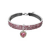 cheap Cat Collars, Harnesses &amp; Leashes-2 Pcs Pearls Diamond Pet Cat Dog Necklace Collar Jewelry with Bling Rhinestones for Pets Cats Small Dogs Female Puppy Chihuahua Yorkies Girl Costume Outfits Adjustable