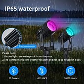 billige Utendørs spotlys-led spotlight utendørs landskapslys 2/4/6 hoder ip65 vanntett fjernkontroll pigg hagelampe for hagesti tre bakken belysning to installasjonsmetoder 1 sett