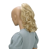 Χαμηλού Κόστους Αλογορουρές-hairpiece extensions ponytail ογκώδη κυματιστό ξανθό μείγμα h136