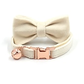 cheap Dog Collars, Harnesses &amp; Leashes-Engraved Cat Collar Bowknot Zinc Alloy Buckle Bell Baby Dog Cat Collar Bowknot Cat Collars