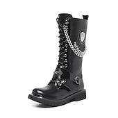 abordables Zapatos para Hombres-Botas de motociclista punk góticas para hombre con cadenas y detalles de metal: botas de combate resistentes y elegantes para eventos de motociclistas y salidas informales