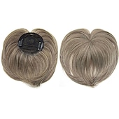 cheap Bangs-White Hair Extensions for Women Invisible Toupee Thinning Hair Extensions Wig Hairpiece Thick Top Hair Pieces