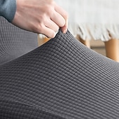 ieftine husa de canapea-husă canapea extensibilă rezistentă la apă husă canapea visiniu elastică 1 bucată husă canapea fără brațe protector mobilă moale cu fund elastic pentru copii, spandex jacquard carouri mici