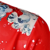 abordables Tenue de Père Noël-chemises imprimées père noël pour hommes chemises père noël imprimés graphiques rabattu blanc / noir vert vert clair noir / rouge rouge impression 3D rue manches longues boutonnée vêtements imprimés