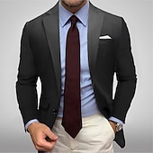 abordables Blazers et vestes-Veste de blazer pour hommes veste de sport décontractée colorée noire blanche jaune coupe standard simple boutonnage un bouton