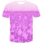 abordables T-shirts 3D-Homme Graphic Bulle Bière Chemise T shirt Manche Courte T-shirt 3D effet Col Rond Chemise Vêtement de rue Exagéré du quotidien Sortie Fête d&#039;Octobre Vert Claire Rouge Bleu Vêtement Tenue Normal S M L