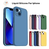 Χαμηλού Κόστους iPhone Θήκες-Θήκη τηλεφώνου για iPhone 16 iPhone 15 Pro Max Plus iPhone 14 13 12 11 Pro Max Mini X XR XS Max 8 7 Plus Θήκη Λιπαντικού Σιλικόνης Ανθεκτική σε Κραδασμούς Μονοχρωματική Σιλικόνη