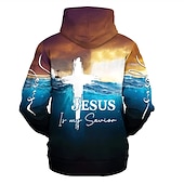 baratos Moletons masculinos com capuz-Homens Estampas Abstratas mãos Moletom Moletons Moletom com capuz Manga Longa Moletom com capuz Com Capuz Roupa de rua Impressão 3D Diário Esportes Azul Imprimir Primavera &amp; Outono Designer
