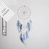 economico Acchiappasogni-boho acchiappasogni regalo fatto a mano appeso a parete arredamento arte ornamento mestiere piuma perline per bambini camera da letto festa di nozze 50*11 cm