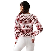 billiga Ful tröja-Ren Snöflinga Ful jultröja Jumper Dam Jul Vuxen Vuxna Jul julafton Jul Fest Topp