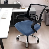 preiswerte Bürostuhlbezug-Bezug für Computer-Bürostuhl Stretch drehbar Gaming-Sitz Schonbezug Jacquard grau grün blau khaki Uni einfarbig weich strapazierfähig waschbar