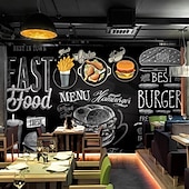 levne Kulinářské a nákupní tapety-fototapeta samolepka na zeď vlastní samolepící jídelní ilustrace burger smažené kuře pvc / vinyl vhodný do obývacího pokoje ložnice restaurace hotel dekorace na zeď umění domácí dekorace