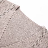 abordables Gilet-Homme Pull Gilet Robe pull Pull en laine A côtes Tricoter Tricoté Rayure Col V Moderne contemporain Coréen Usage quotidien Sortie Vêtement Tenue Sans Manches Printemps &amp; Automne Noir Rouge M L XL