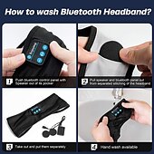 cheap On-ear &amp; Over-ear Headphones-Sleep Headphones Bluetooth Headband Wireless Music Eye Mask Thin Stereo Speakers Mic Handsfree Music Earbuds for Side Sleepers Running Insomnia Travel Yoga Sleeping Band