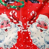 abordables Tenue de Père Noël-chemises imprimées père noël pour hommes chemises père noël imprimés graphiques rabattu blanc / noir vert vert clair noir / rouge rouge impression 3D rue manches longues boutonnée vêtements imprimés