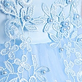 baratos Vestidos floridos-Infantil Para Meninas Vestido de daminha de honra Vestido Flor Sem Manga Casamento Festa Paetês Princesa Doce Poliéster Altura dos Joelhos Vestido de florista Verão 3-12 anos Branco Rosa Azul Marinha