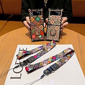 cheap Samsung Cases-Phone Case For Samsung Galaxy Z Flip 5 Z Flip 4 Z Flip 3 Handbag Purse Flip Flip with Adjustable  Neck Strap Kickstand Butterfly PC