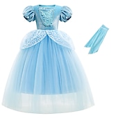 levne Dívčí kostýmy-Popelka Pohádkové Princeznovské Květinové šaty Téma Party Kostým Tylové šaty cosplay Filmové kostýmy for Dívčí Dětské Karneval Plesová maškaráda Svatební Svatební host