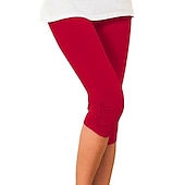 olcso Sima leggings-Női Jóga nadrág Napvédő Hasformáló Alakformáló Magas derék Jóga Fitnesz Edzőterem edzés Háromnegyedes leggingek Alsók Ibolya Fekete Fehér Sport Sportruházat Nagy rugalmasságú Sovány