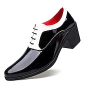 cheap Semi-Formal-Men&#039;s Oxfords Dress Shoes Christmas Party Collections Casual British Wedding Party &amp; Evening PU Black Red White Color Block Winter Fall