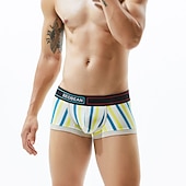 economico Boxer da uomo-Per uomo 1 PC Boxer Slip Stampa Elastene Misto cotone / sintetico Lavabile Comodo Banda A vita bassa Giallo Azzurro cielo