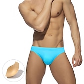 economico nuotata breve-Per uomo Costumi da bagno Slip da bagno Colore puro Antiparassitario A prova di perdita Spiaggia Piscina Di tendenza Semplice Blu chiaro Nero Media elasticità