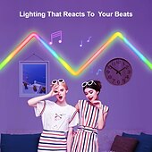 cheap Smart Lights-LED Smart Light RGBIC 3D Wall Light Glide Smart Wall Sconces for Gaming and Living Room Multicolor Customizable Music Sync Game Decor LED Light Bar Works with Alexa and Google Assistant