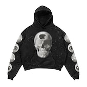 cheap Horror-Punk Gothic Skeleton Skull Hoodie Skull Front Pocket Graphic For Couple&#039;s Men&#039;s Women&#039;s Adults&#039; Masquerade 3D Print Casual Daily