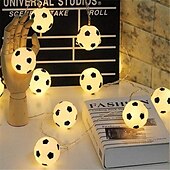 billige USB-drevet-ledet fotballstrengelys euro cup 3m 1,5m batteri eller usb-drift verdensmesterskap diy fotball fairy lights bar ktv club party barnerom dekorasjon